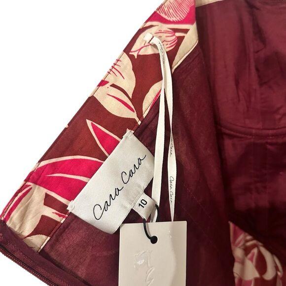 Cara Cara Nicola Cotton Dress in Tropical Harvest Pink Size 10 NEW - Picture 10 of 11